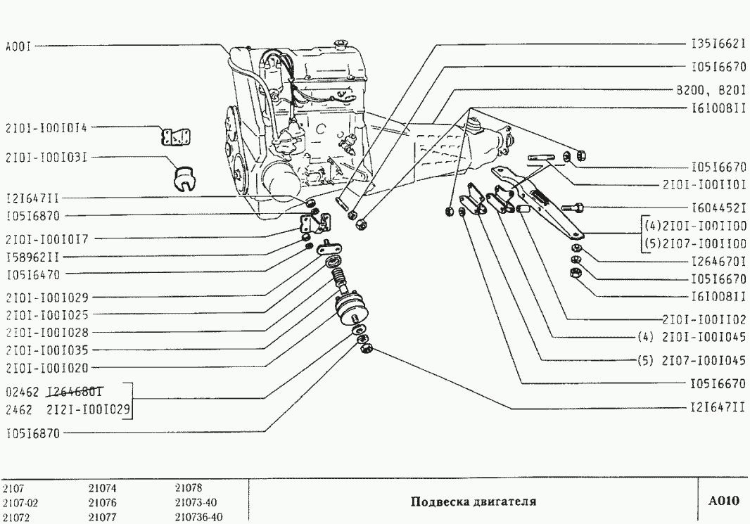 Схема мотора ваз 2107