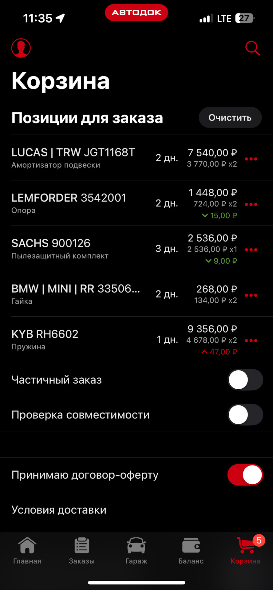 Исследуя и анализируя Автодок были выбраны данные запчасти — BMW 1 series (E81/E87). Запчасти на фото: JGT1168T, 3542001, 900126, RH6602, 540