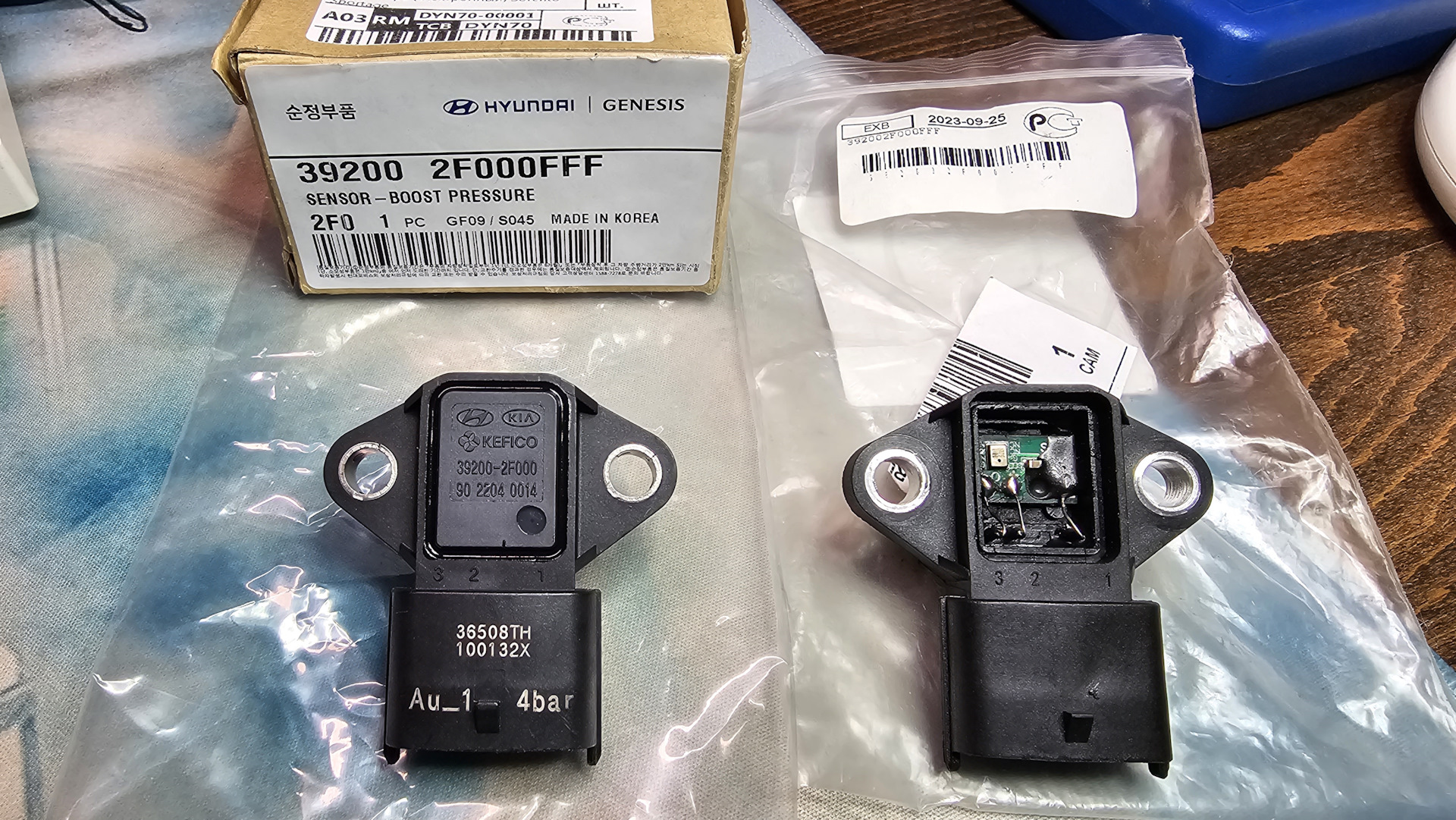 Контрафакт. Датчик давления впускного коллектора — KIA Sorento (2G), 2 ...