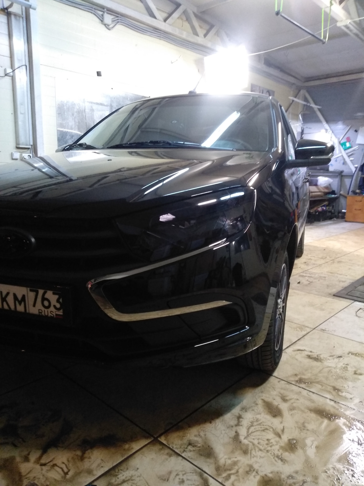 Броня капота и фар. — Lada Гранта (2G) FL, 1,6 л, 2021 года | стайлинг ...