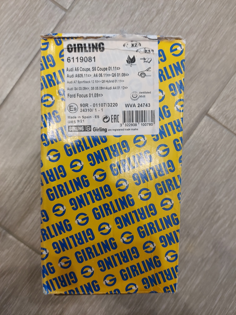 6119081 Тормозные колодки GIRLING | Запчасти на DRIVE2