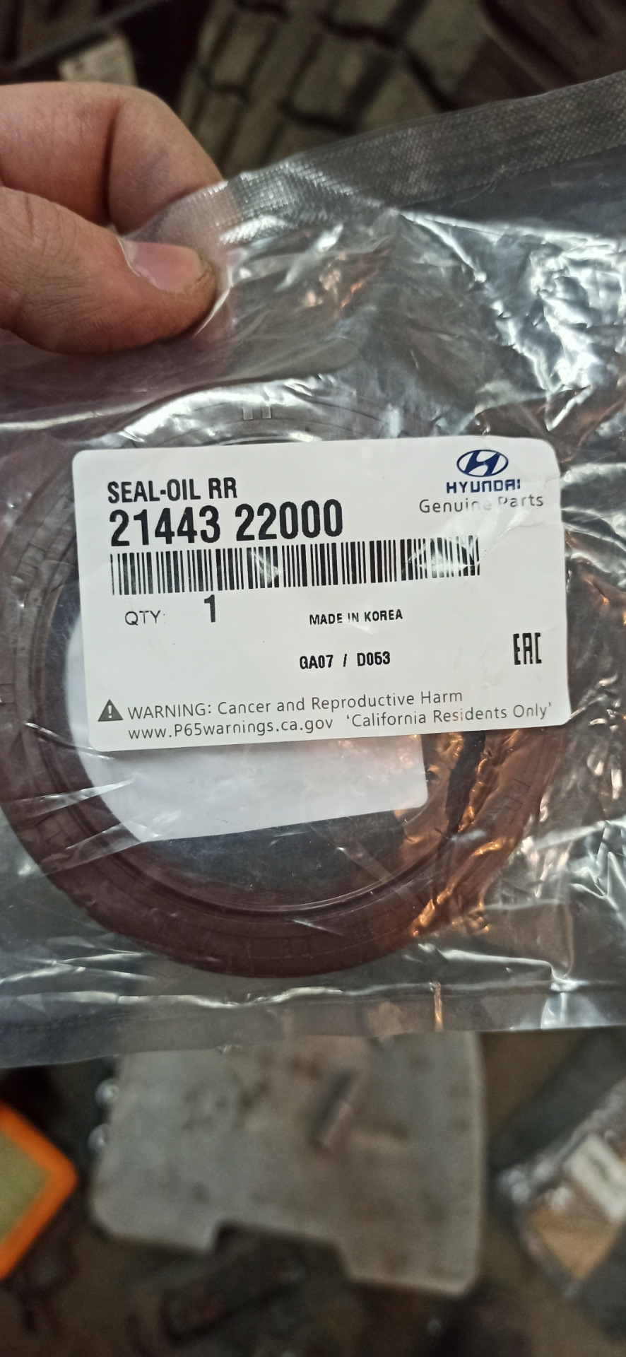 2144322000 Сальник коленвала задний KIA HYUNDAI | Запчасти на DRIVE2