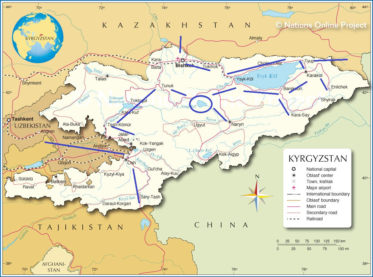 Достопримечательности киргизии карта