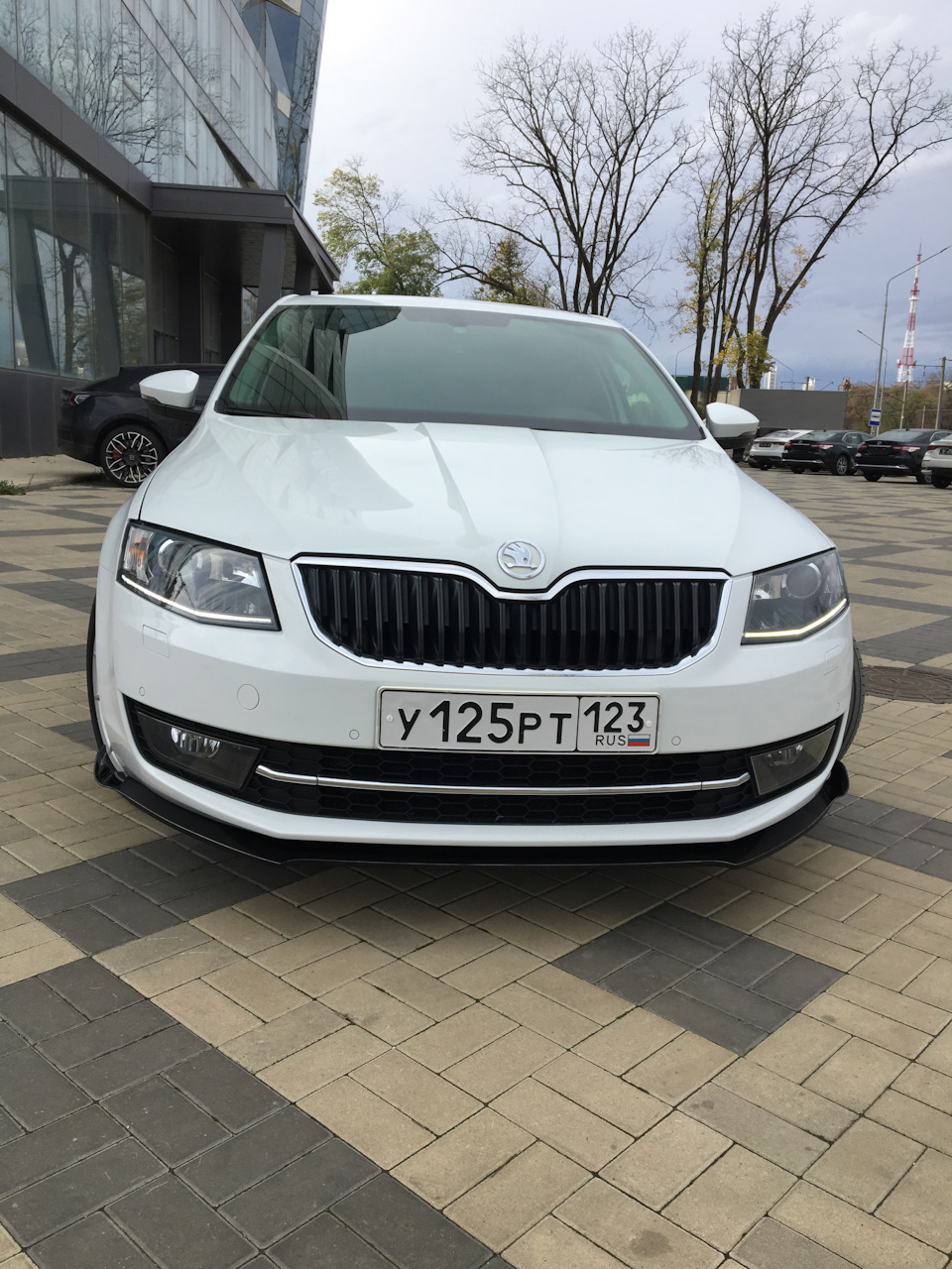 Сплиттер: добавил вид спереди. — Skoda Octavia A7 Mk3, 1,8 л, 2016 года ...