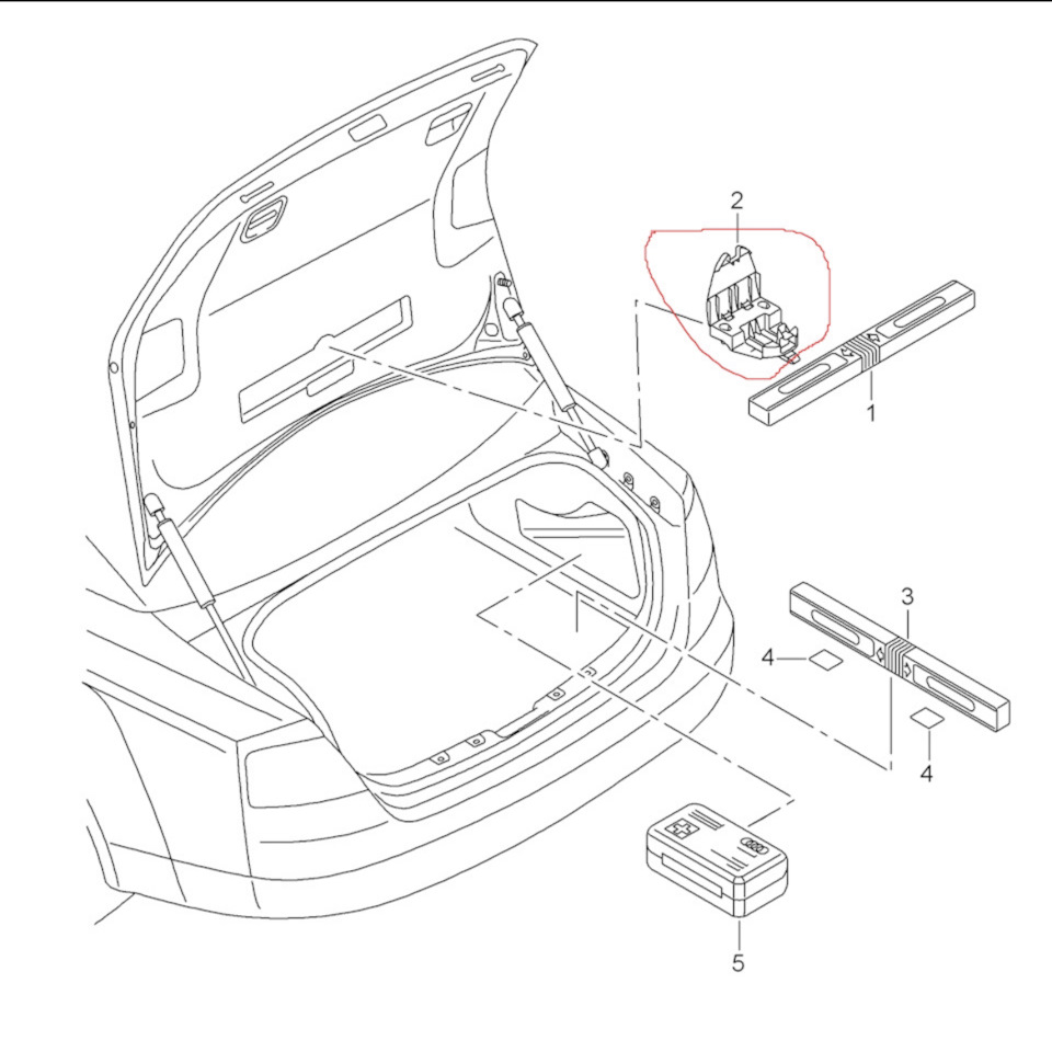 OEM Держатель аварийного знака. — Audi A3 Sedan (8V), 2 л, 2015 года |  аксессуары | DRIVE2