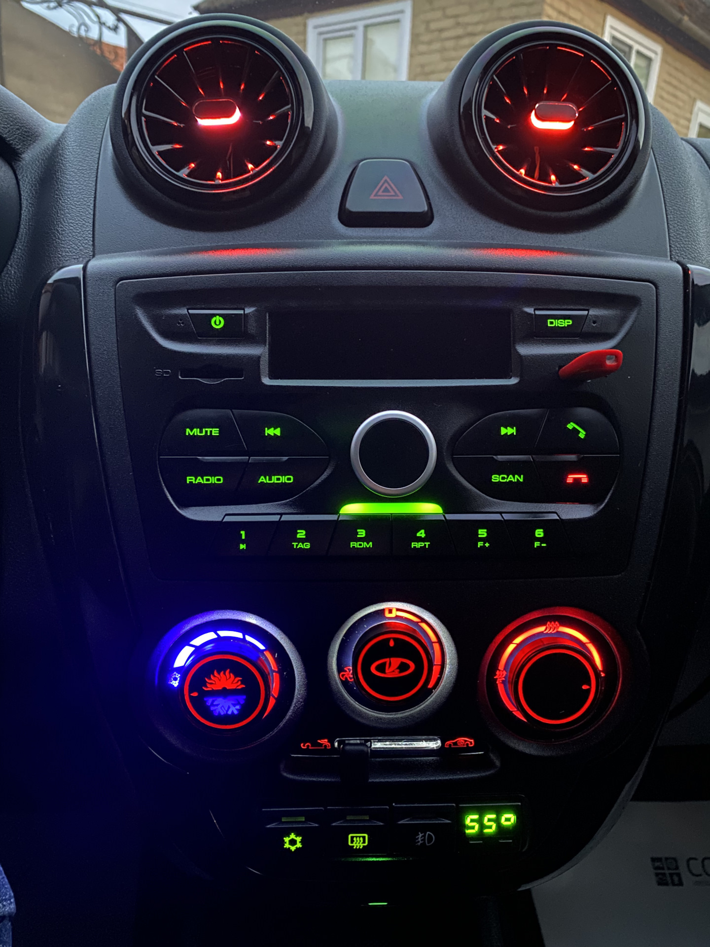 Наклейка индикации блока отопителя - Lada Гранта (2G) FL, 1,6 л, 2021 года своим