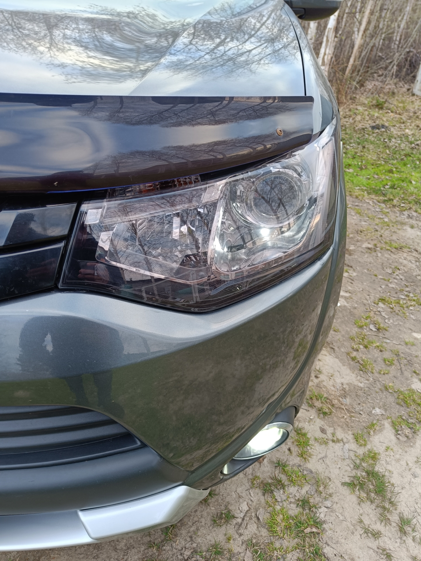 Полиуретановая пленка на фары — Mitsubishi Outlander (3G), 2 л, 2014 ...