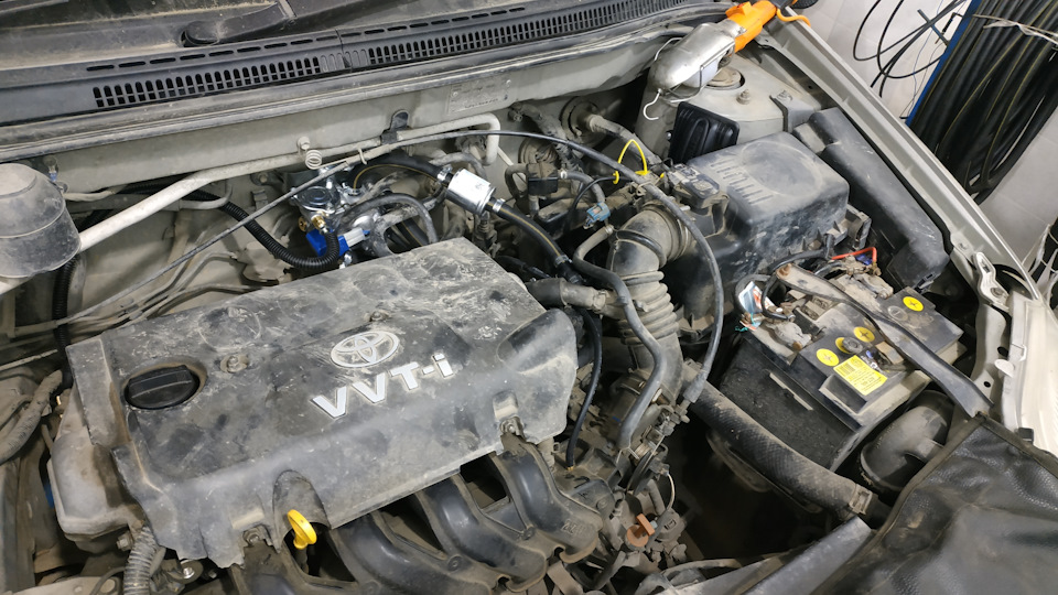 Газификация Corolla 120 (ГБО 4 Tamona) - Toyota Corolla (120), 1,3 л, 2002 года 