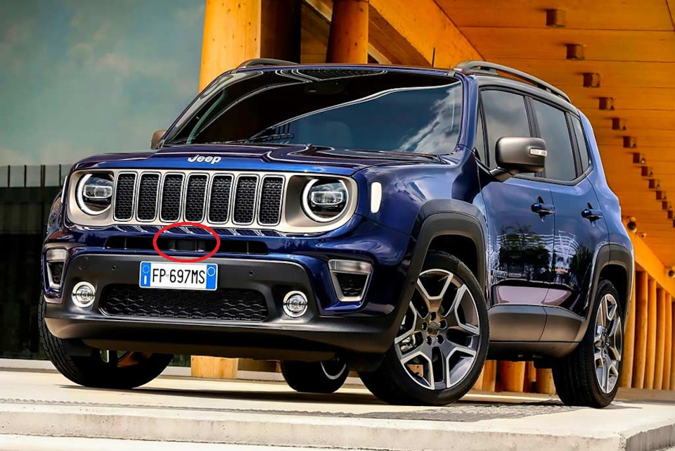 расположение радара (дистроника системы FCW) — Jeep Renegade