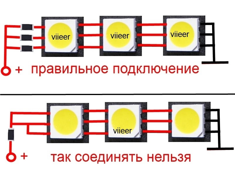 Правильное подключение диода