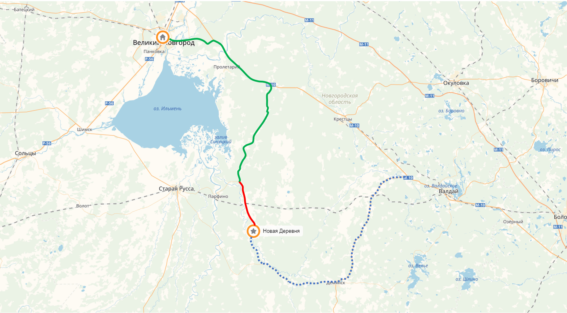 Новгород старая русса км