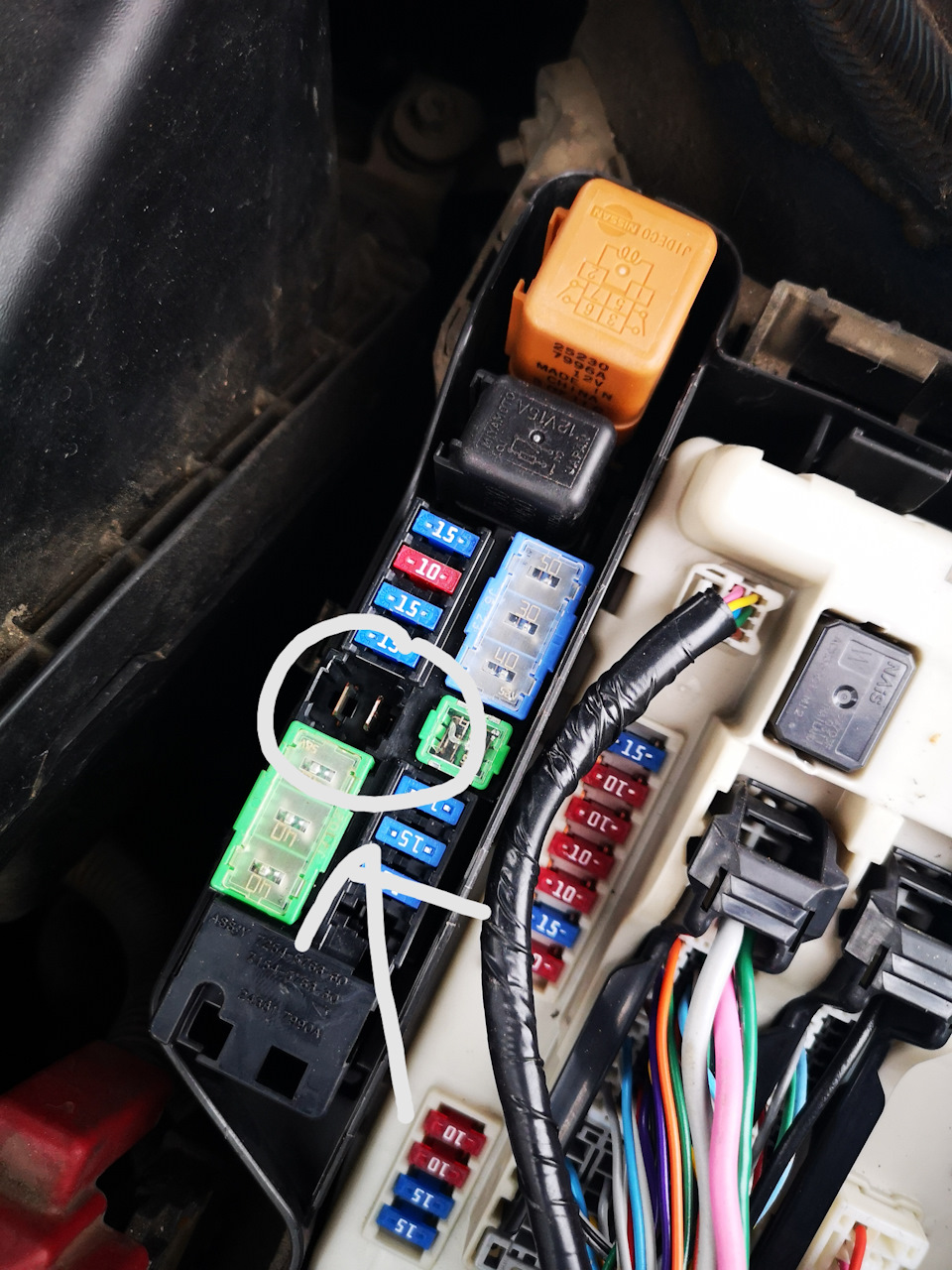 Убийца омывайки-предохранитель на 40а — Nissan Teana (J32), 2,5 л, 2008 ...