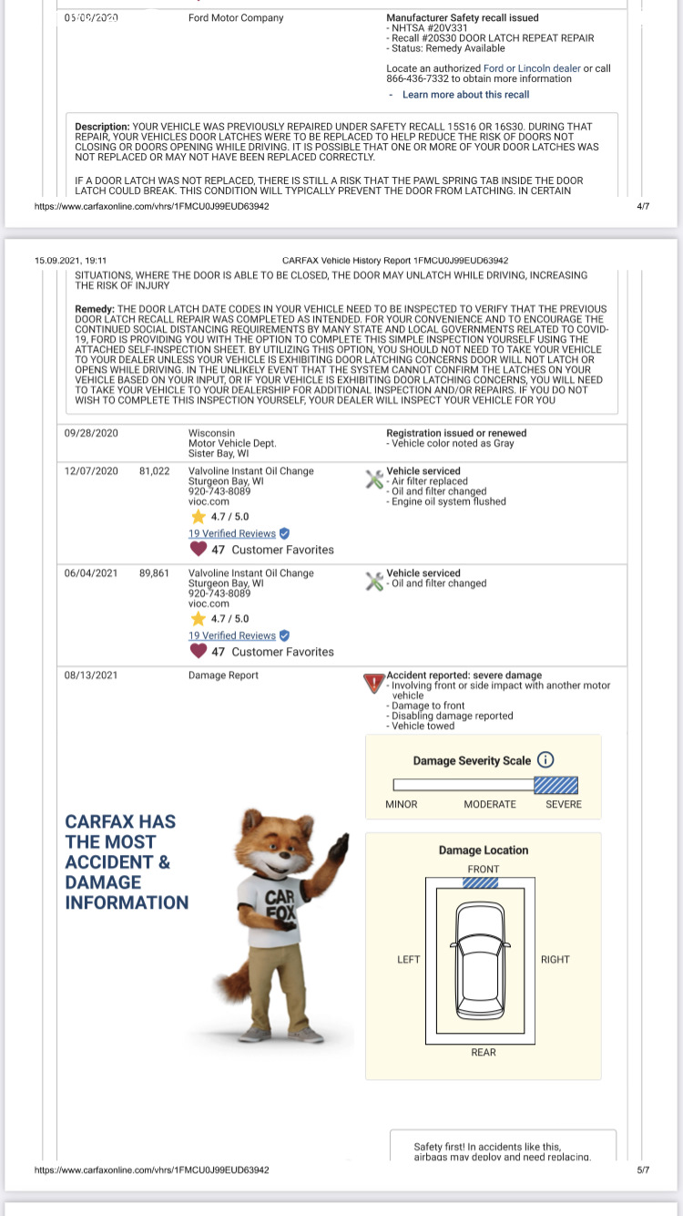 Фото в бортжурнале Ford Escape (3G). Запчасти на фото: O92021