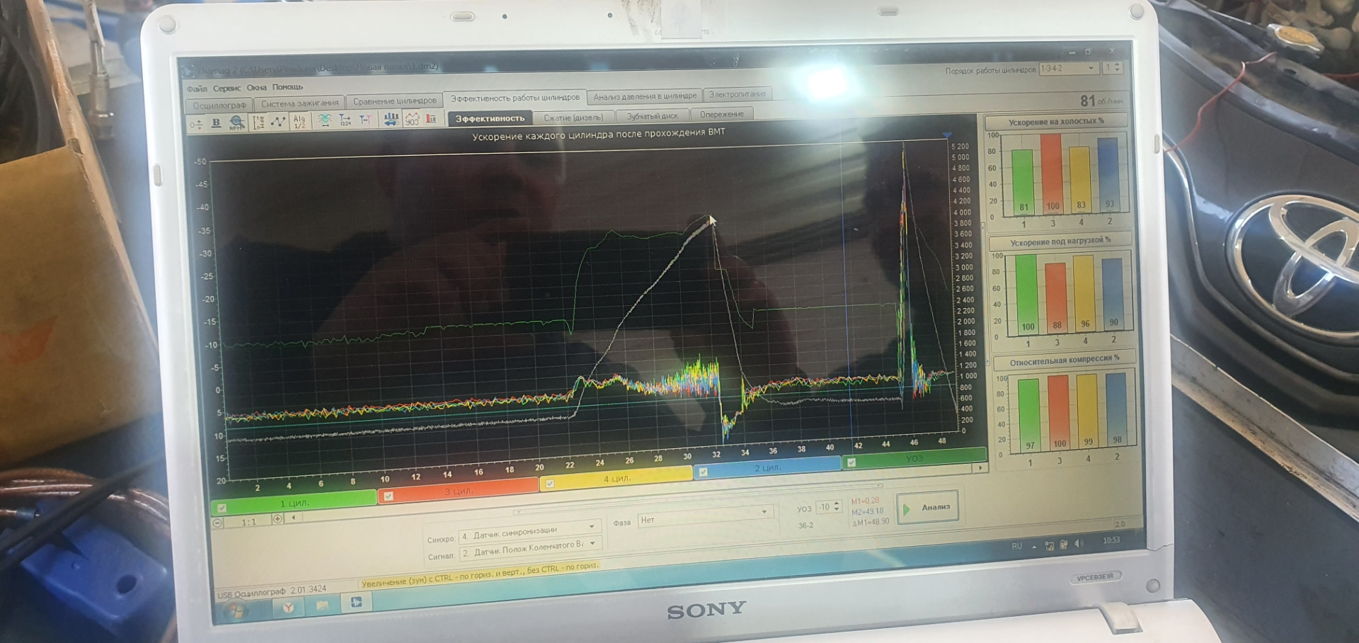 Диагностика ДВС и катализатора — Toyota Camry (XV40), 2,4 л, 2011 года ...