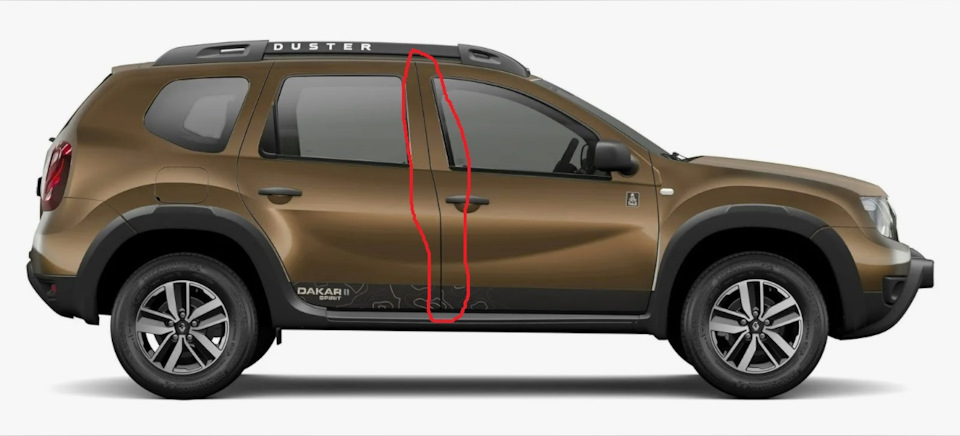 Рено фото сбоку Артикул уплотнителя между дверей - Renault Duster (1G), 2 л, 2013 года аксессуар