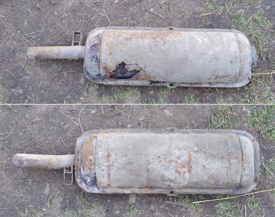 Вскрытие глушителя "Северский трубный завод" на ВАЗ-2107 после 35 тыс ...