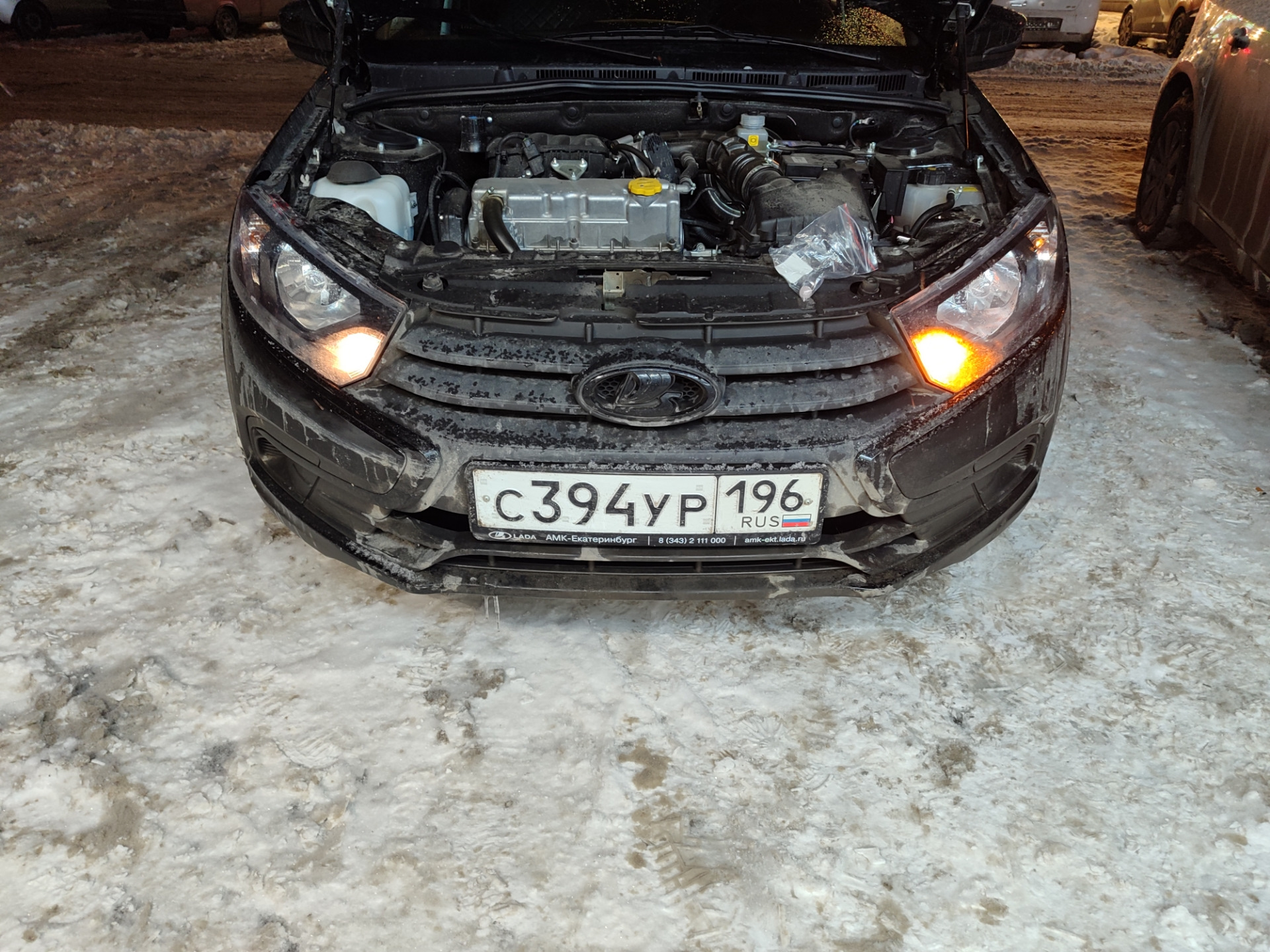 #22 Светодиодные оранжевые ДХО — Lada Гранта (2G) FL, 1,6 л, 2023 года ...