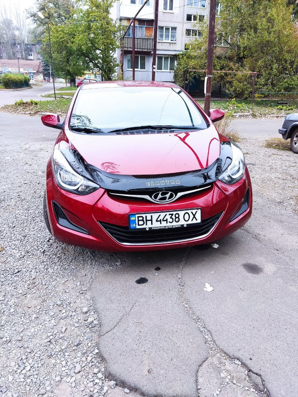 Дефлектор капота — Hyundai Elantra (5G), 1,8 л, 2015 года | стайлинг ...