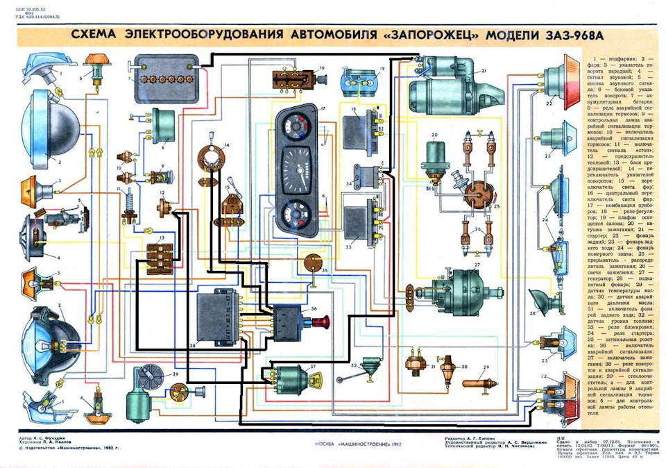Схема зажигания заз 965