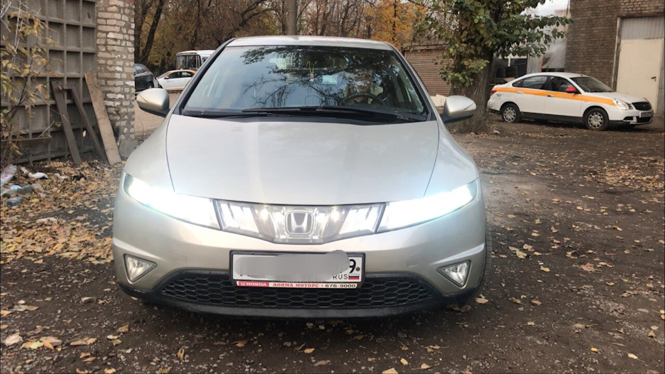 Как снять фару цивик 5д ДХО в поворотники Honda Civic 5D - Honda Civic 5D (8G), 1,8 л, 2008 года стайлин