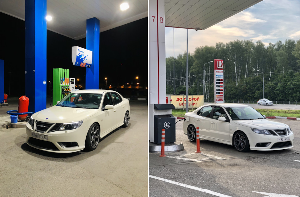 Снова заправка, платка и домой. — Saab 9-3 (2G)