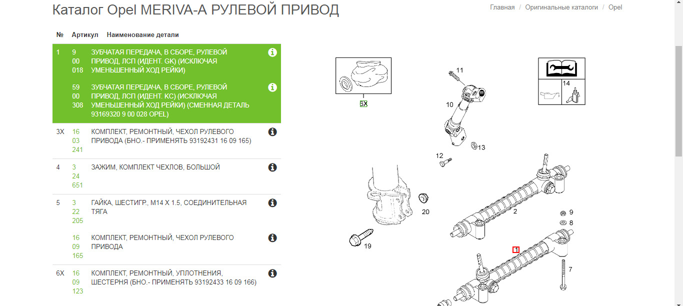 Схема рулевого управления опель зафира б