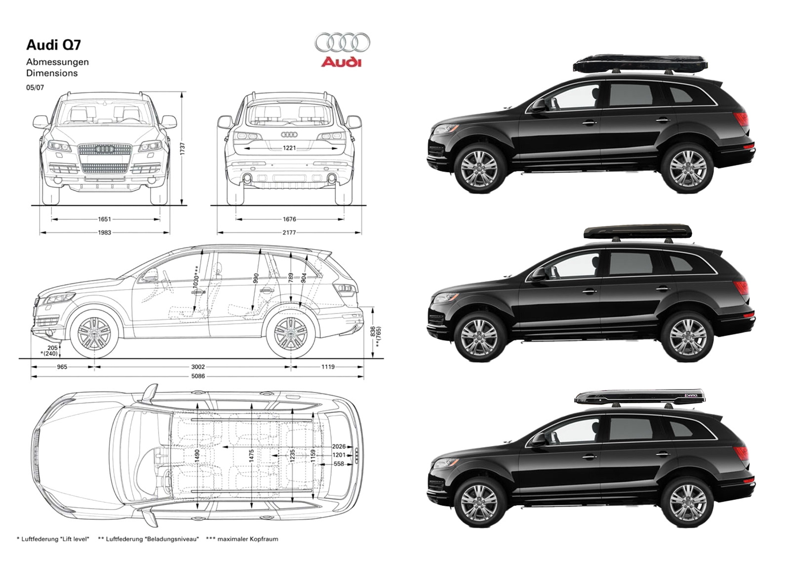 Автобокс Inno Lowdown Cruiser — Audi Q7 (1G), 3 л, 2010 года | аксессуары |  DRIVE2