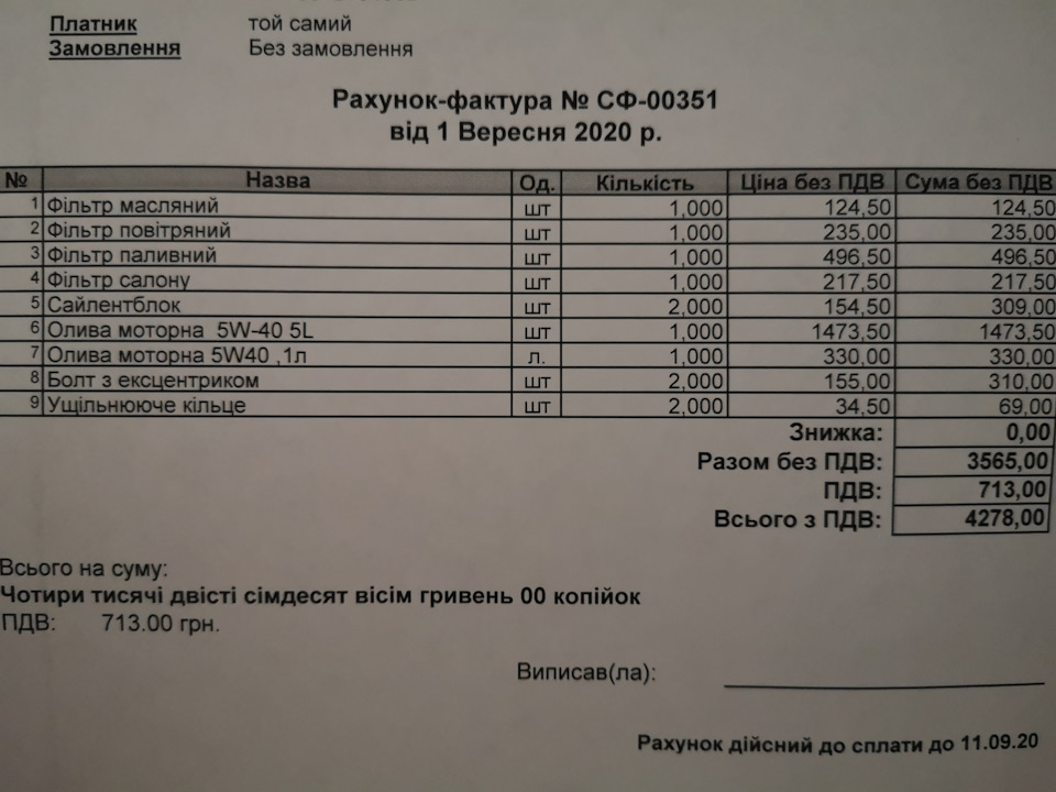 Фото в бортжурнале Skoda Octavia A5 Mk2. Запчасти на фото: 1109Z0