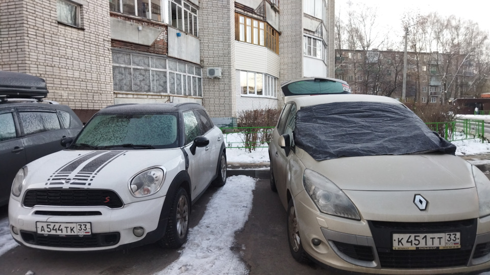 Накидушка на лобовое зимой — Renault Scenic III, 2 л, 2011 года ...