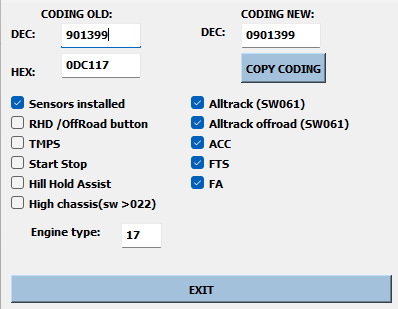 Расшифровка кодировки — Volkswagen Tiguan (1G). Запчасти на фото: 0901399