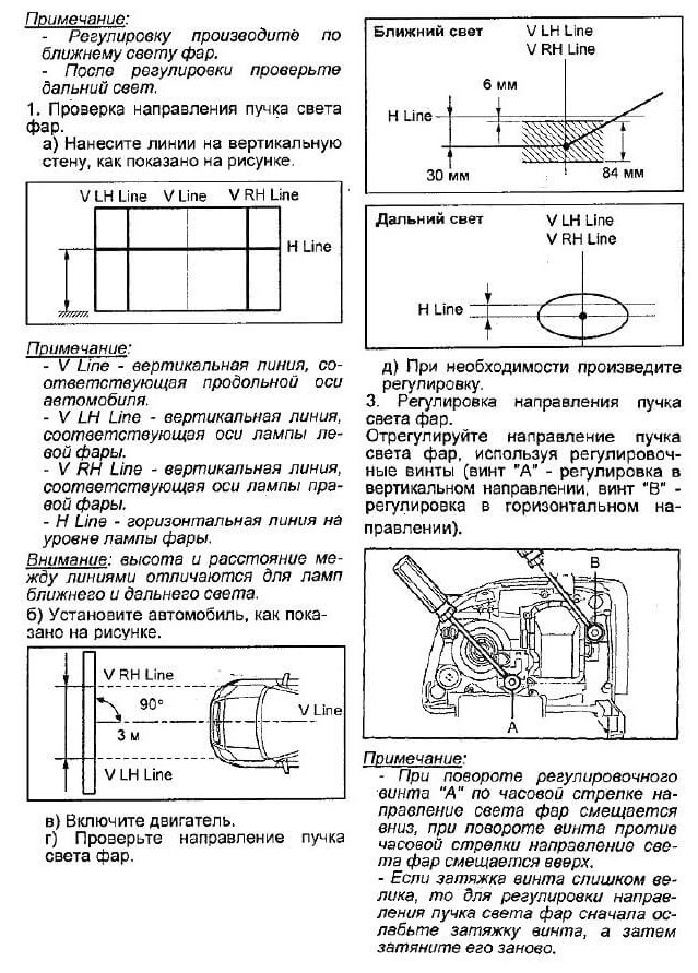 Корректировка горизонтального направления