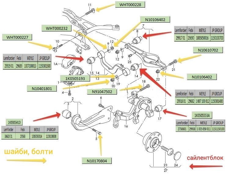 Заміна тросів ручного гальма — Skoda Octavia A5 Mk2, 1,9 л, 2006 года ...