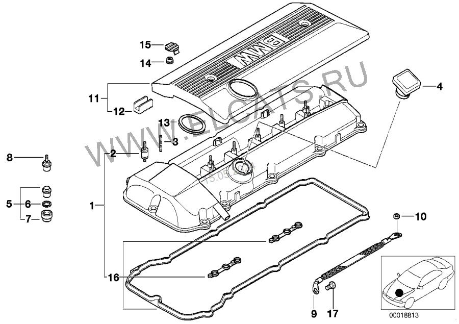 Прокладка клапанной крышки сопливит (((( — BMW X5 (E53), 3 л, 2003 года ...