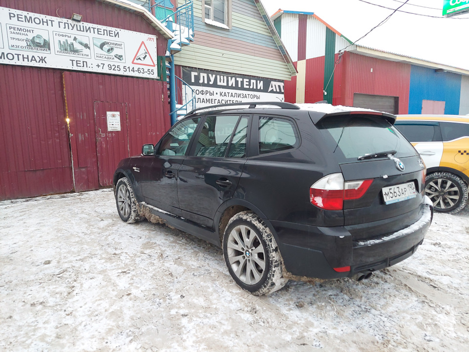 Ремонт выхлопной системы и замена опоры акпп — BMW X3 (E83), 2,5 л ...