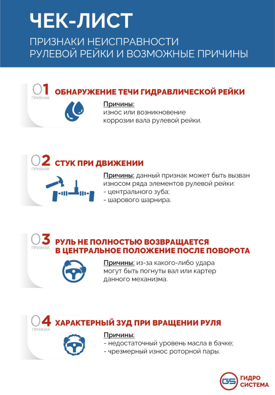 "Признаки неисправности рулевой рейки и возможные причины" — Гидро ...
