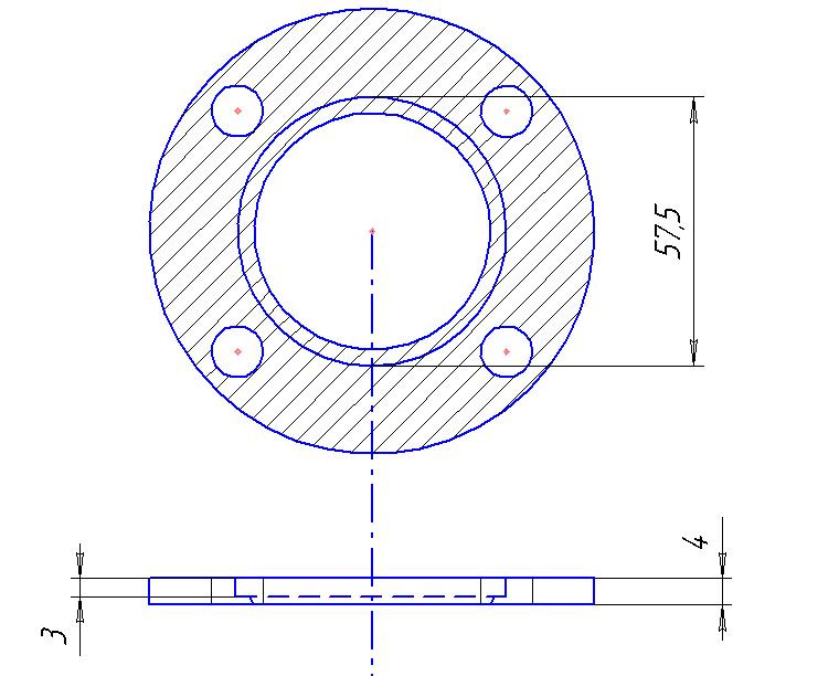 Соосность отверстий на чертеже