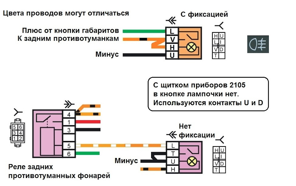 Распиновка фонарей 2107