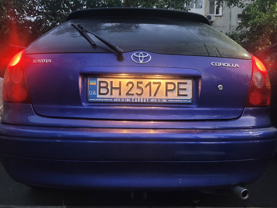 Замена лампочек номерного знака — Toyota Corolla (110), 1,4 л, 1997 ...