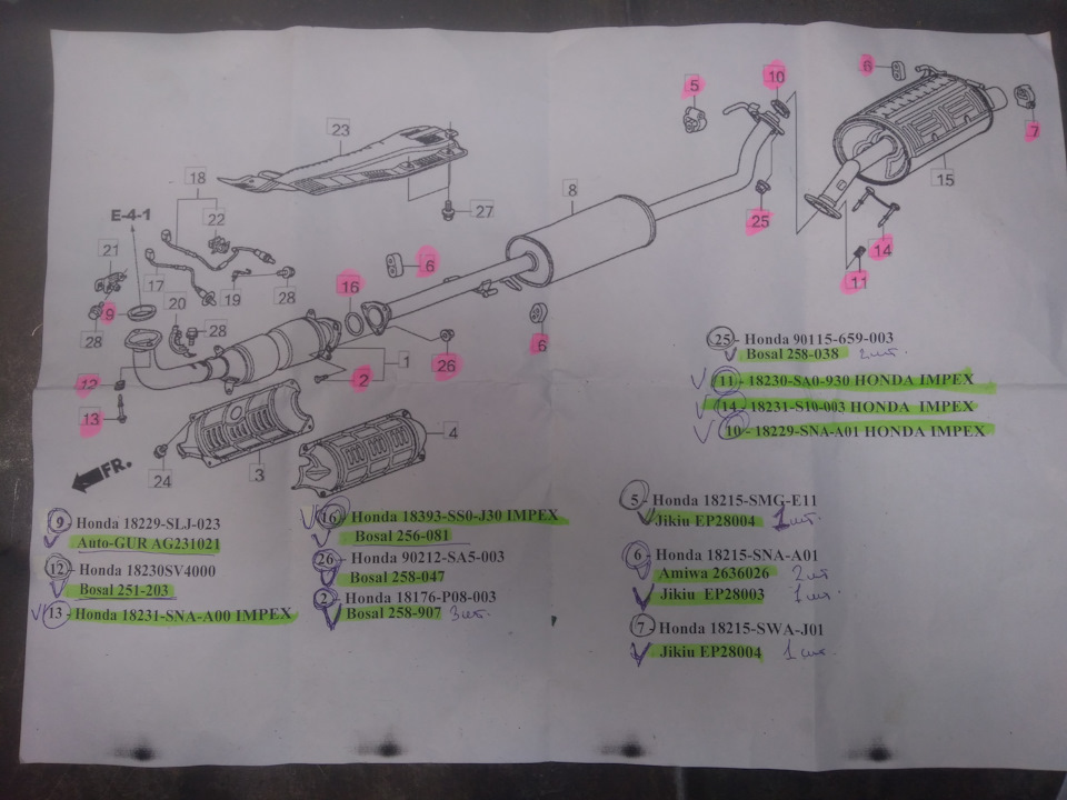 Хонда срв рд1 выхлопная система схема