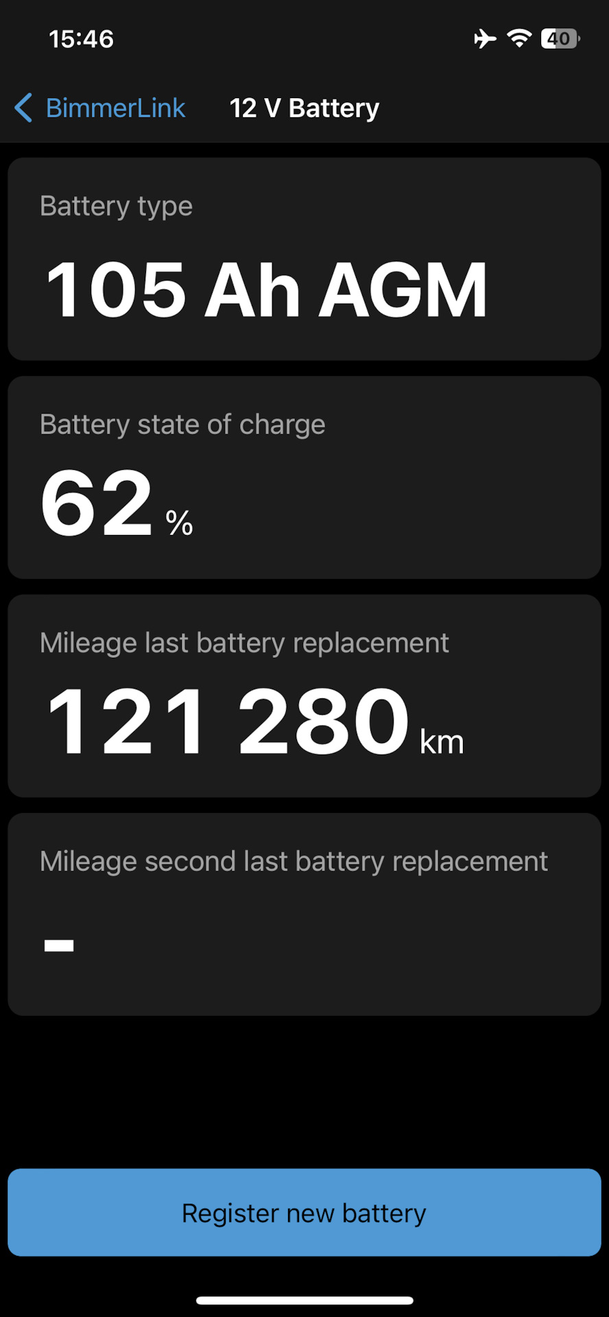 Состояние АКБ — BMW 5 series (F10)