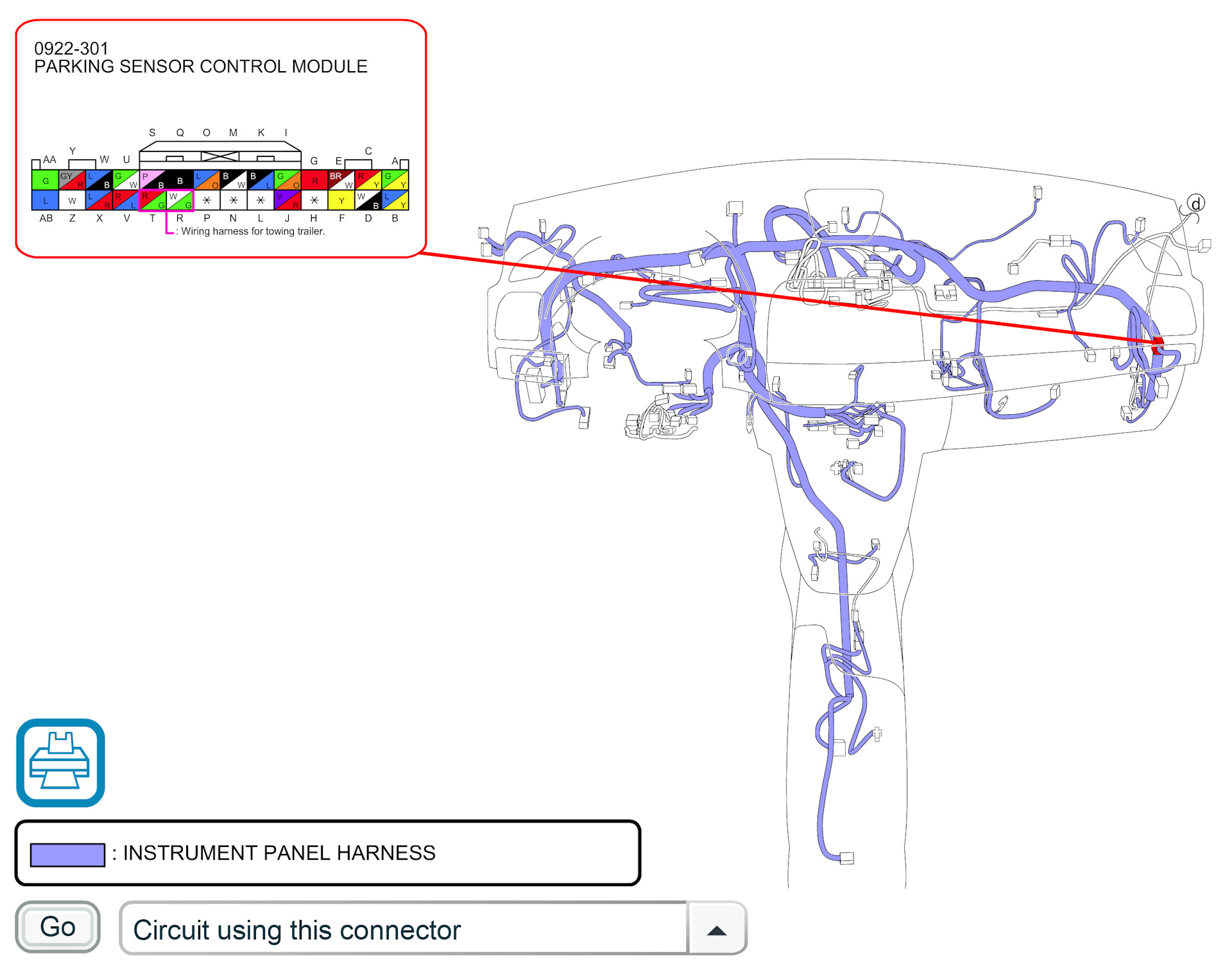 Parking sensor control wires. Parking sensor control wires