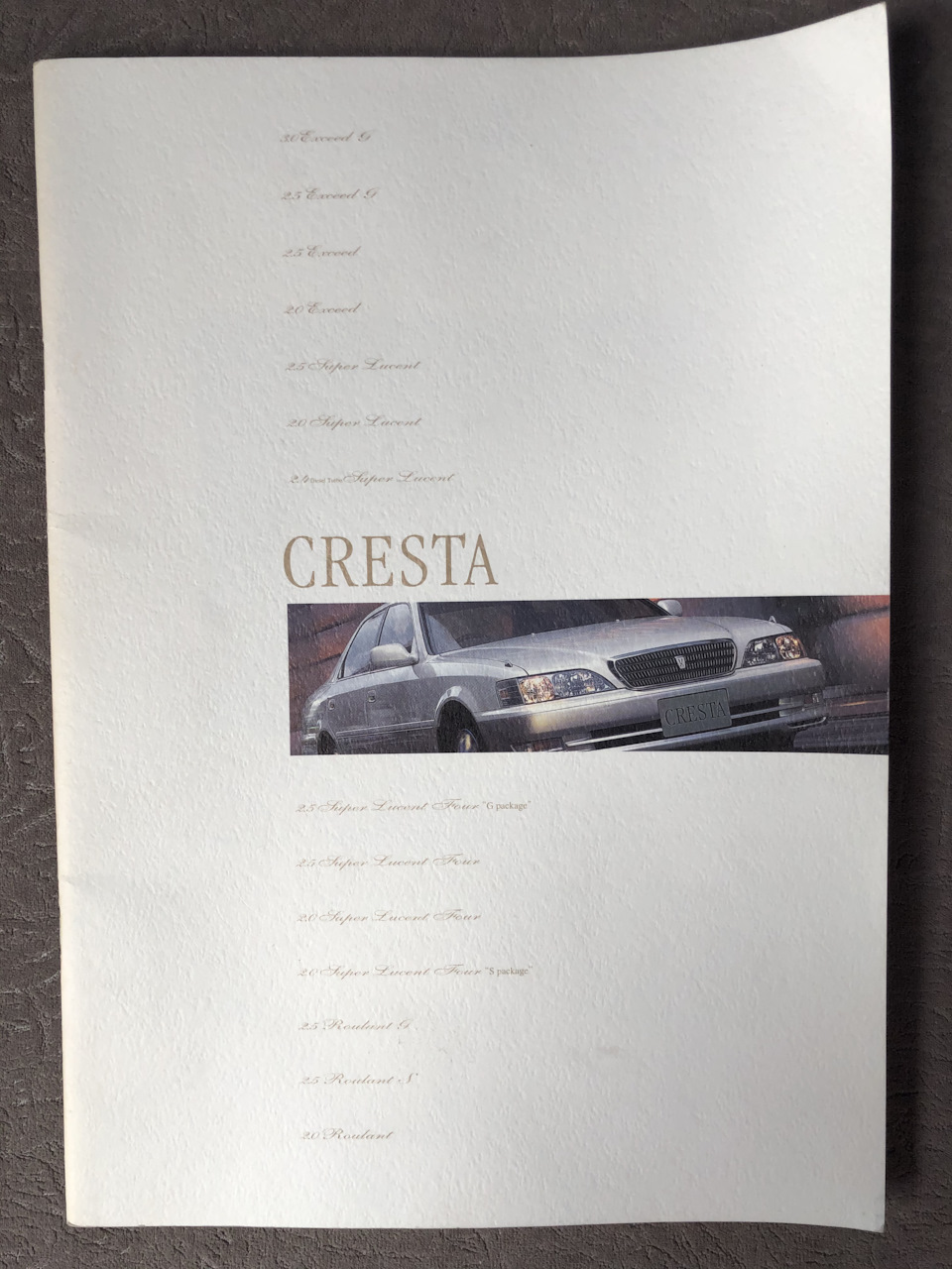 Дилерский каталог Toyota Cresta — Toyota Cresta (100), 2 л, 2001 года |  аксессуары | DRIVE2