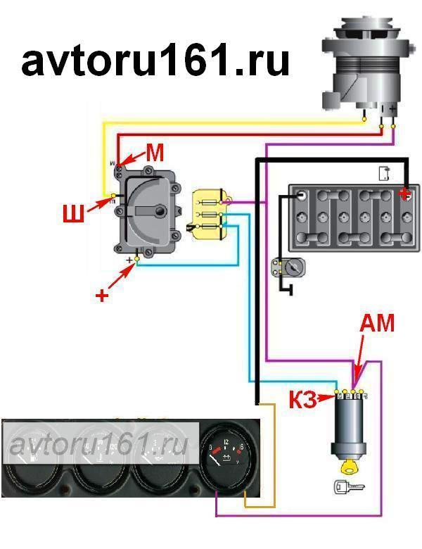 Схема подключения генератора уаз 3303 старого образца