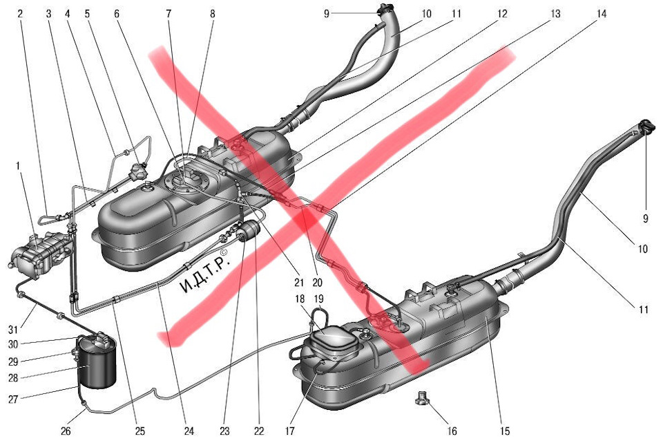 Схема топливного бака уаз патриот