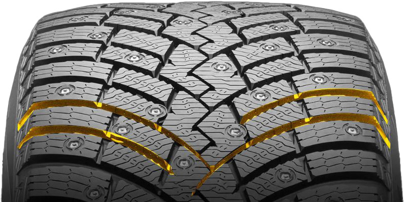V-образный рисунок протектора обеспечивает эффективное отведение воды, что гарантирует отличное сцепление на мокром асфальте. — KIA Carnival (4G)