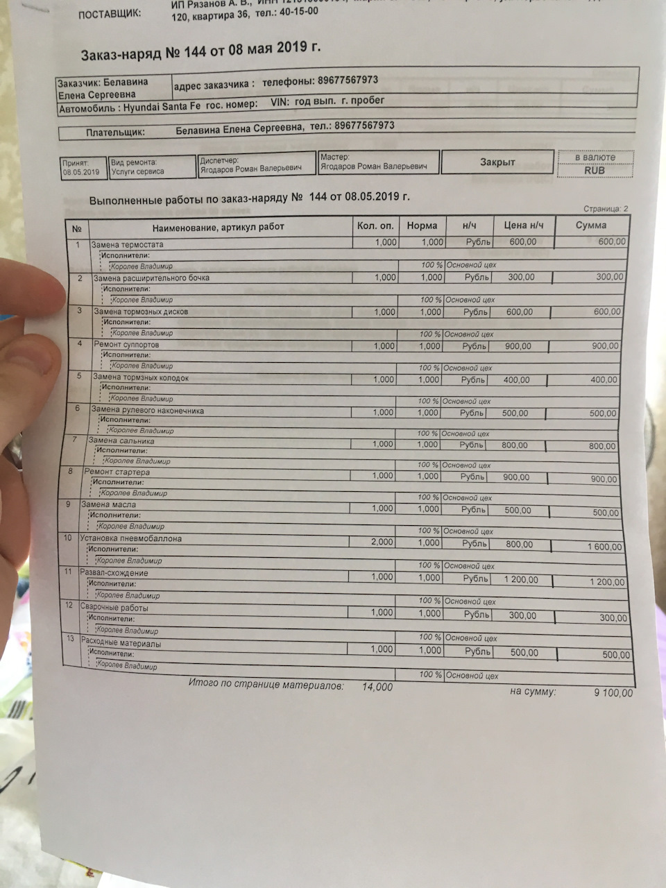 Установка пневмобаллонов — Hyundai Santa Fe (1G), 2 л, 2008 года ...