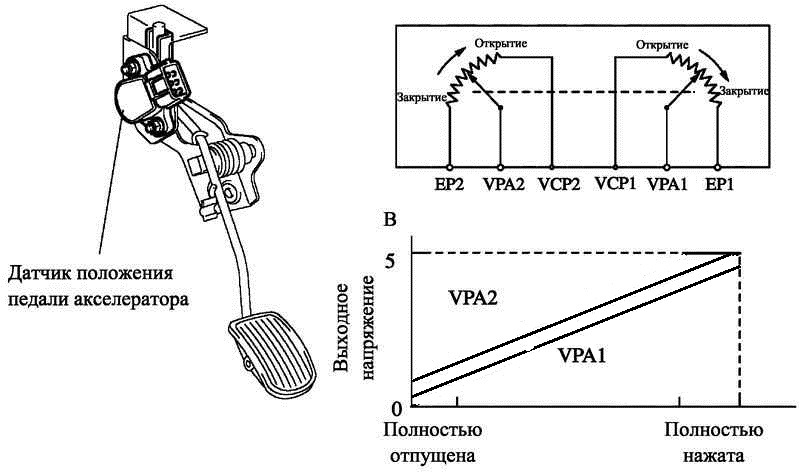Распиновка педали газа
