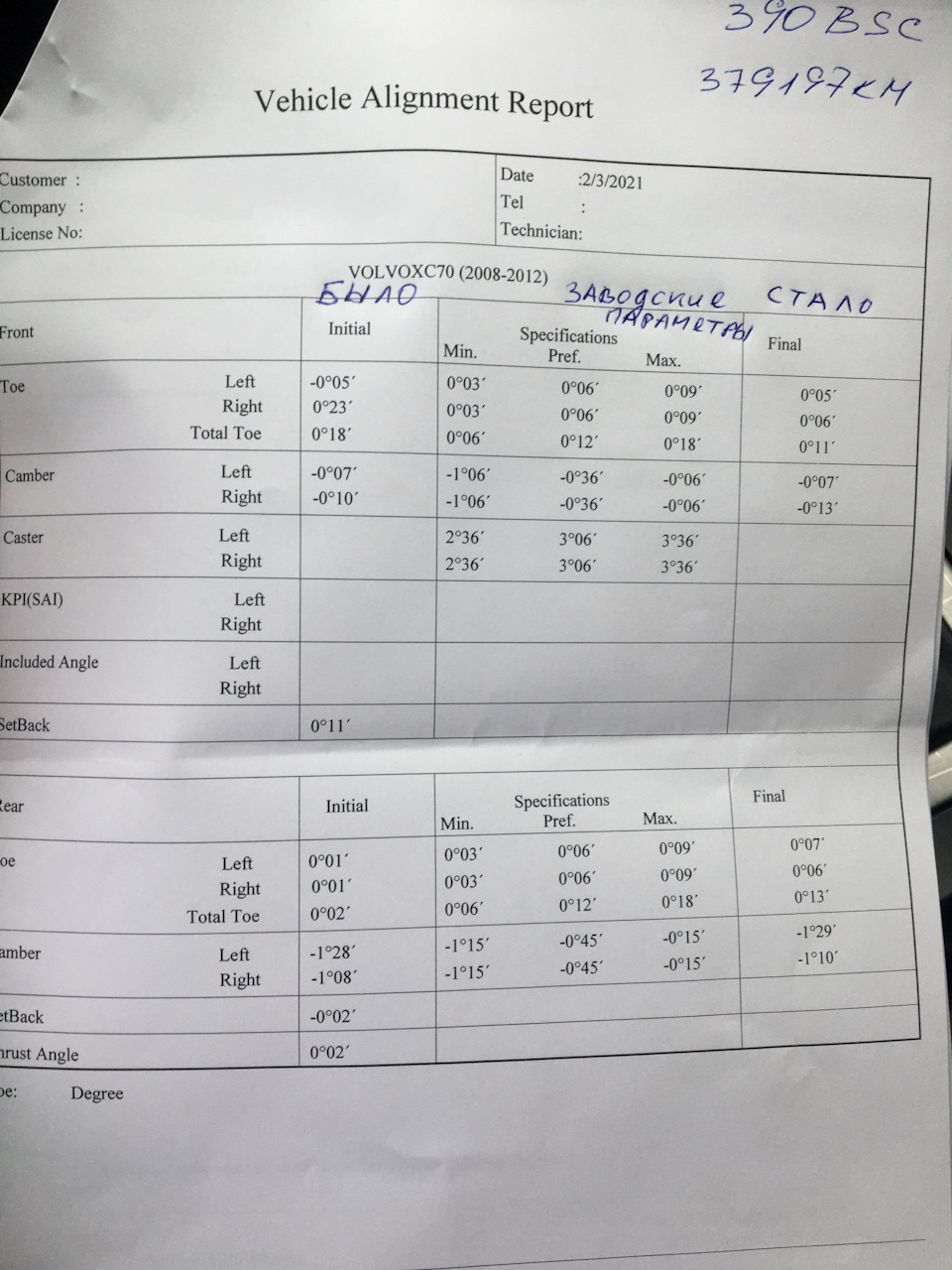 Фото в бортжурнале Volvo XC70 III