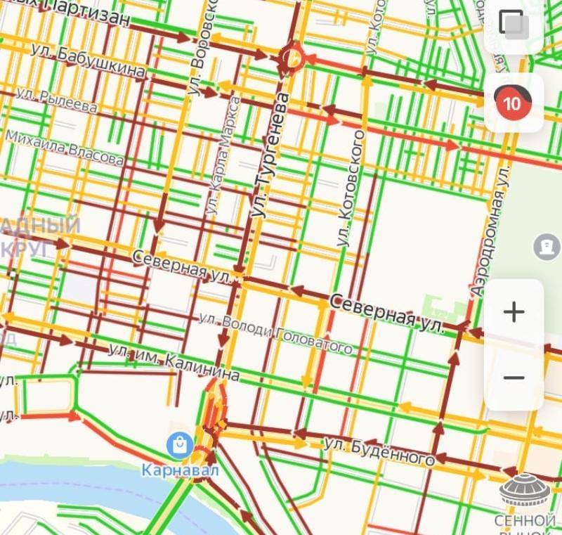 Пробки в Краснодаре прямо сейчас онлайн