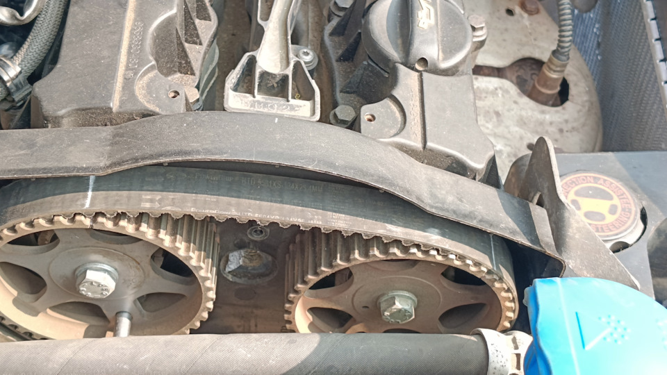 Установленный ремень с совмещёнными метками — Citroen Xsara Picasso